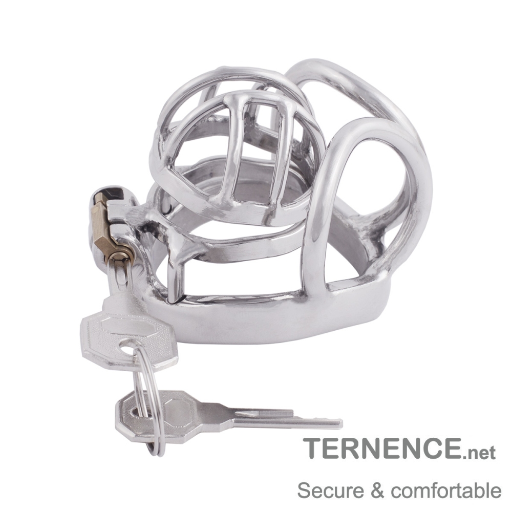 TERNENCE Male Chastity Device 304 Steel Stainless Comfortable Closed Ring Cock Cage (only cages do not include rings and locks)