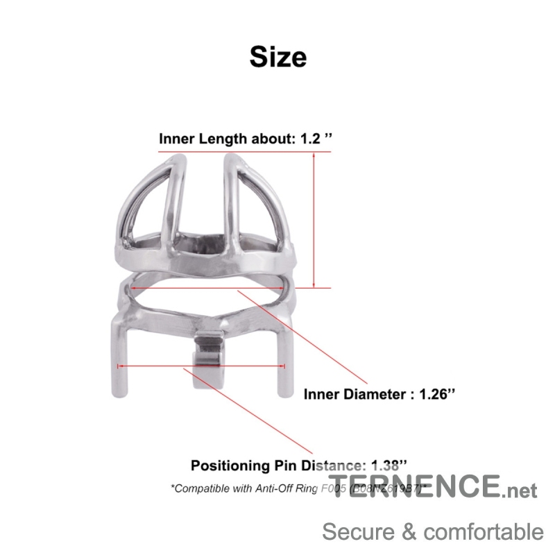 TERNENCE Male Chastity Device 304 Steel Stainless Comfortable Closed Ring Cock Cage (only cages do not include rings and locks)