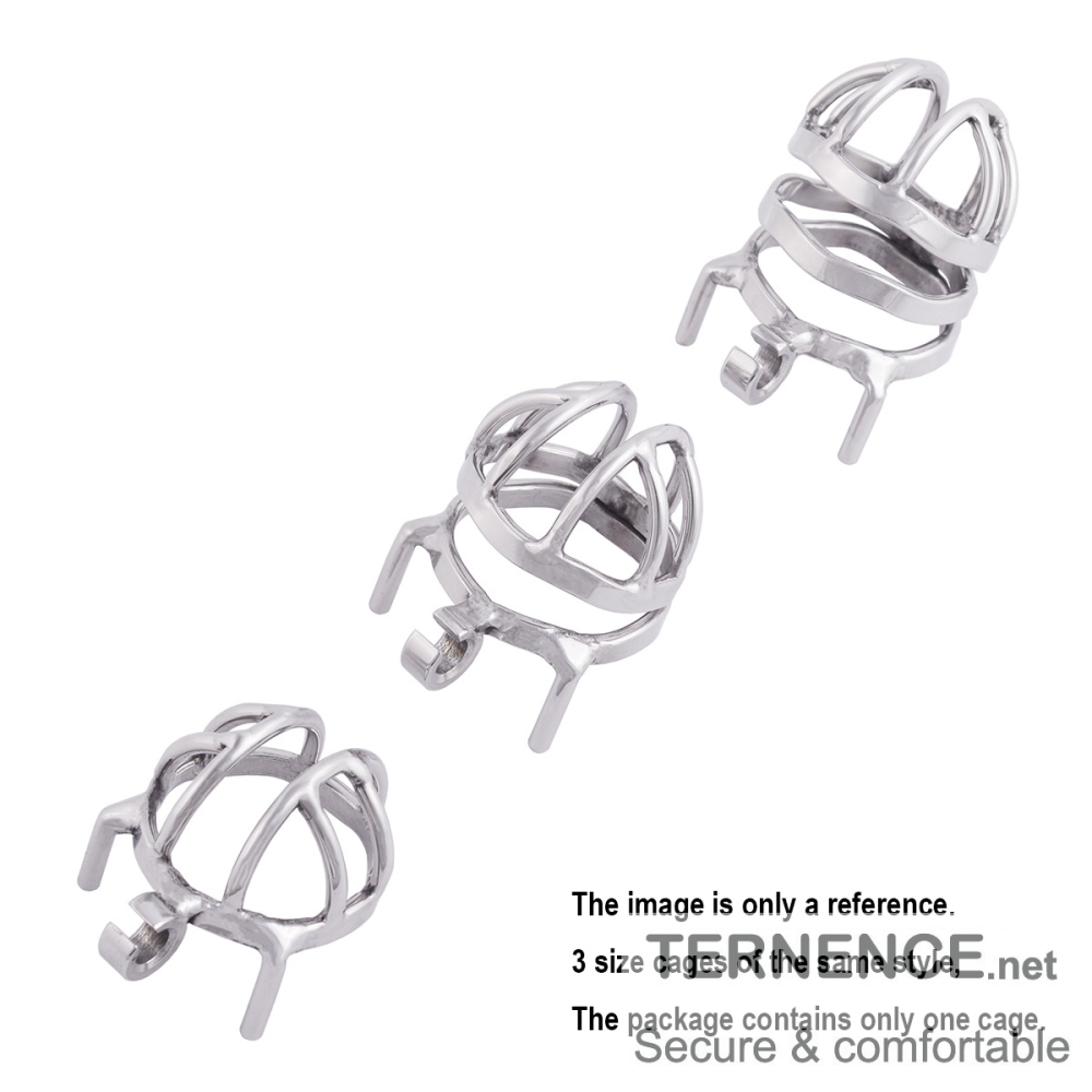 TERNENCE Chastity Cage Steel Stainless Penis cage with Ergonomic Design Splitter Base Ring (only cages do not include rings and locks)