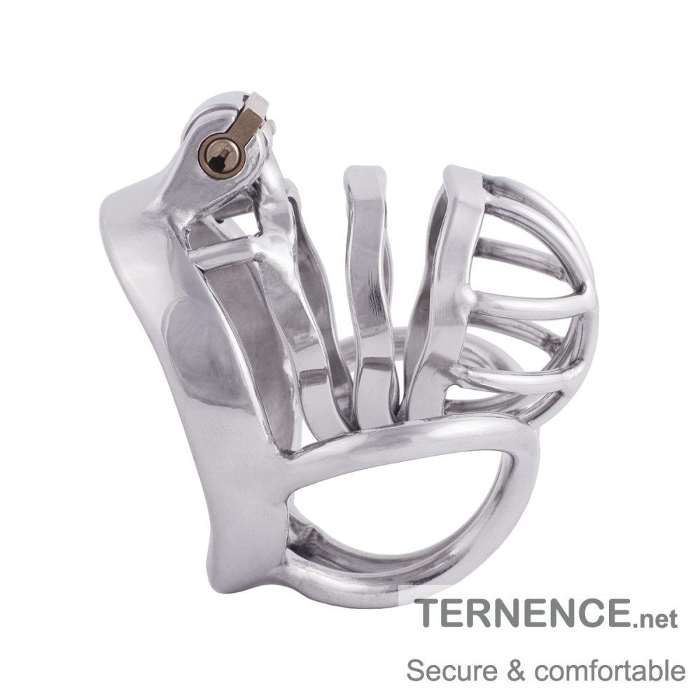 TERNENCE Chastity Cage Steel Stainless Penis cage with Ergonomic Design Splitter Base Ring (only cages do not include rings and locks)