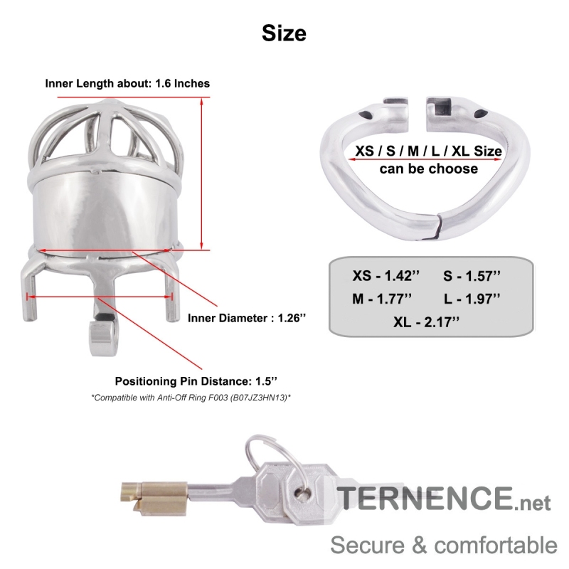 TERNENCE Men Chastity Cage Penis Lock Device with Fetish Erotic Sex Toys