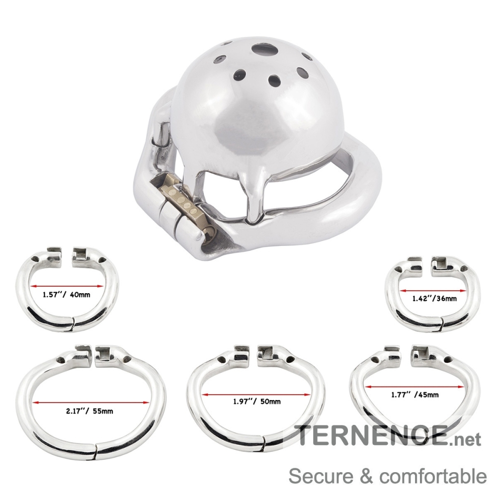 TERNENCE Small Male Chastity Locked Hypoallergenic Stainless Steel Cock Cage