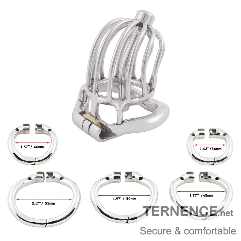 TERNENCE Male Comfortable Chastity Cock Cage SM Penis Exercise Sex Toys with Urethral Tube