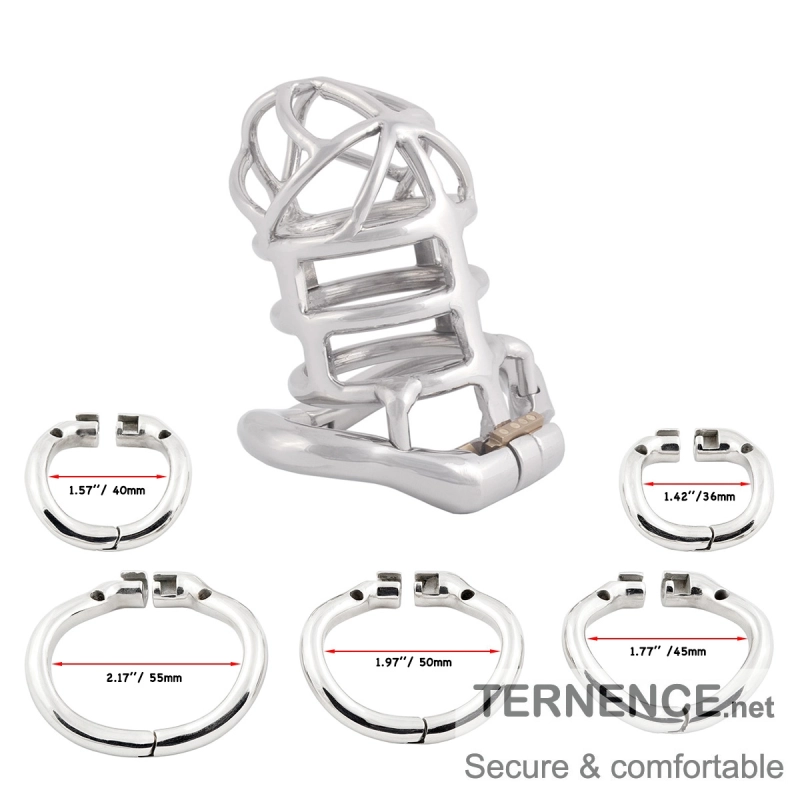 TERNENCE Stealth Convenient Lock Chastity Cage Device Ergonomic Design for for Hinged Ring (only cages do not include rings and locks)