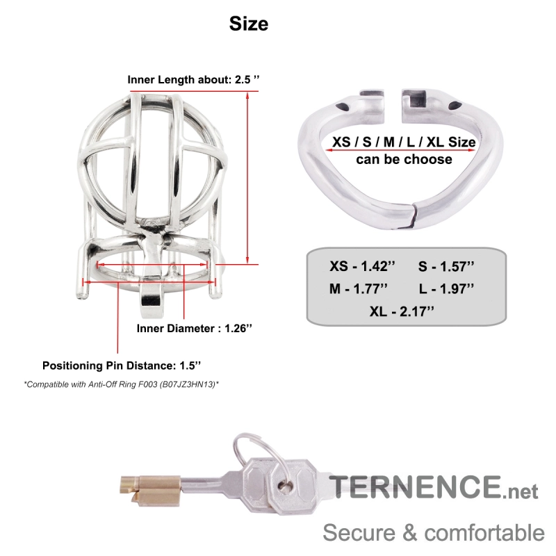 TERNENCE Chastity Device Male Cage 304 Stainless Steel Prevent Erection Bondage Couple Sex Lock