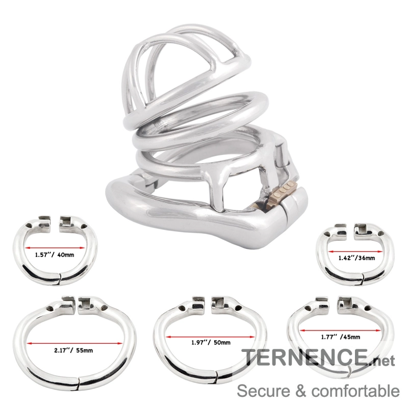 TERNENCE Stealth Convenient Lock Chastity Cage Device for Hinged Ring (only cages do not include rings and locks)