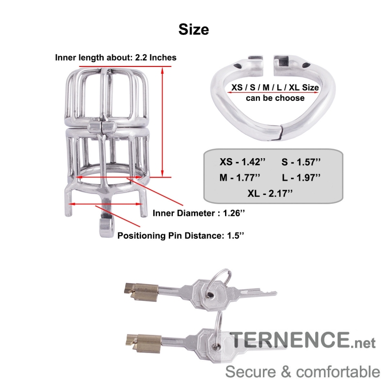 TERNENCE Male Chastities Devices with 2 Built-in Locks Ergonomic Design Man Chastity Belt Adult Game Sex Toy