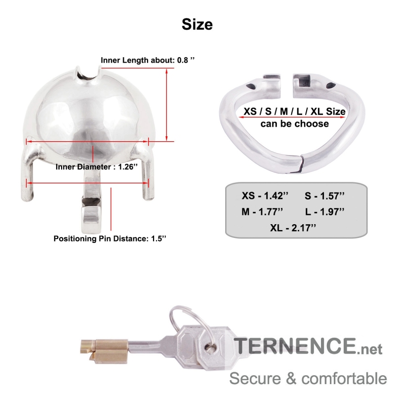 TERNENCE Mens Short Chastity Cages Ergonomic Design Hinged Ring Cock Cage Adult Game Sex Toy