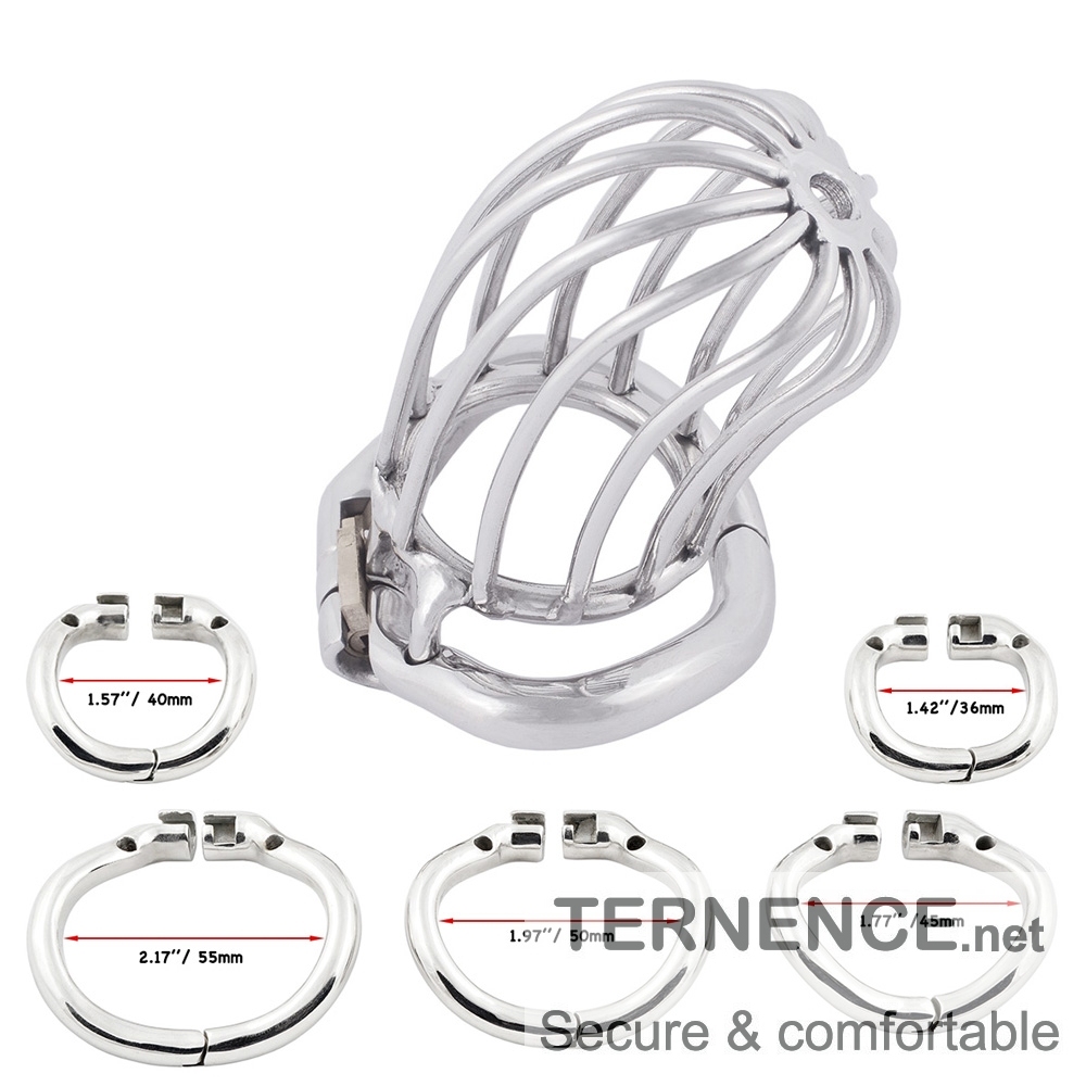 TERNENCE Chastity Locked 304 Stainless Steel Long Section of The cage Men Chastity Lock