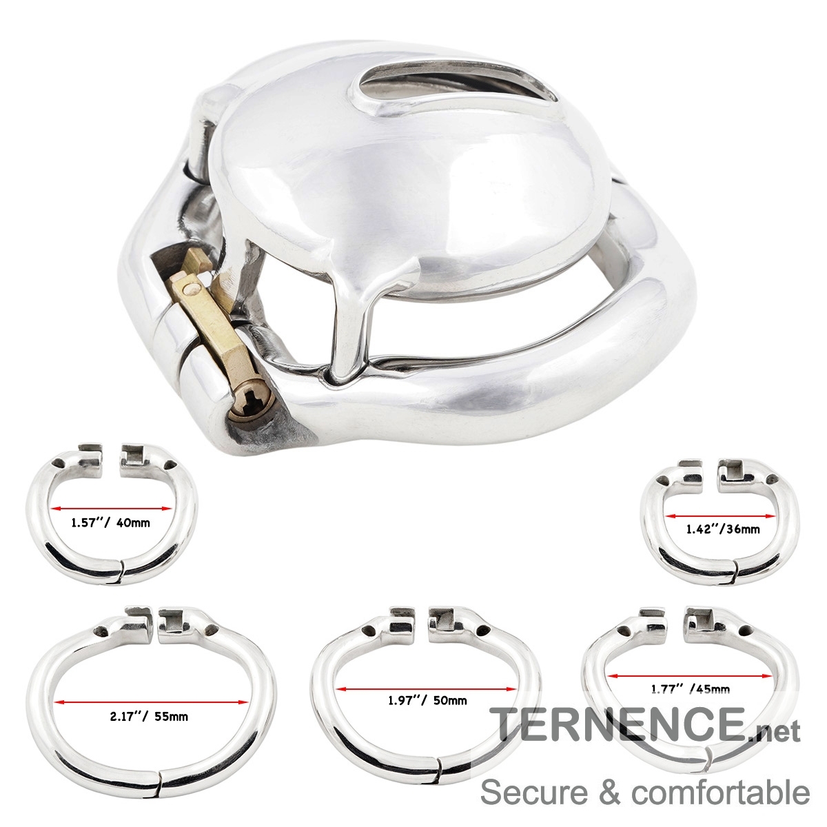 TERNENCE Male Super Short Cock Cage Ergonomic Design Chastity Device for Hinged Ring (only cages do not include rings and locks)