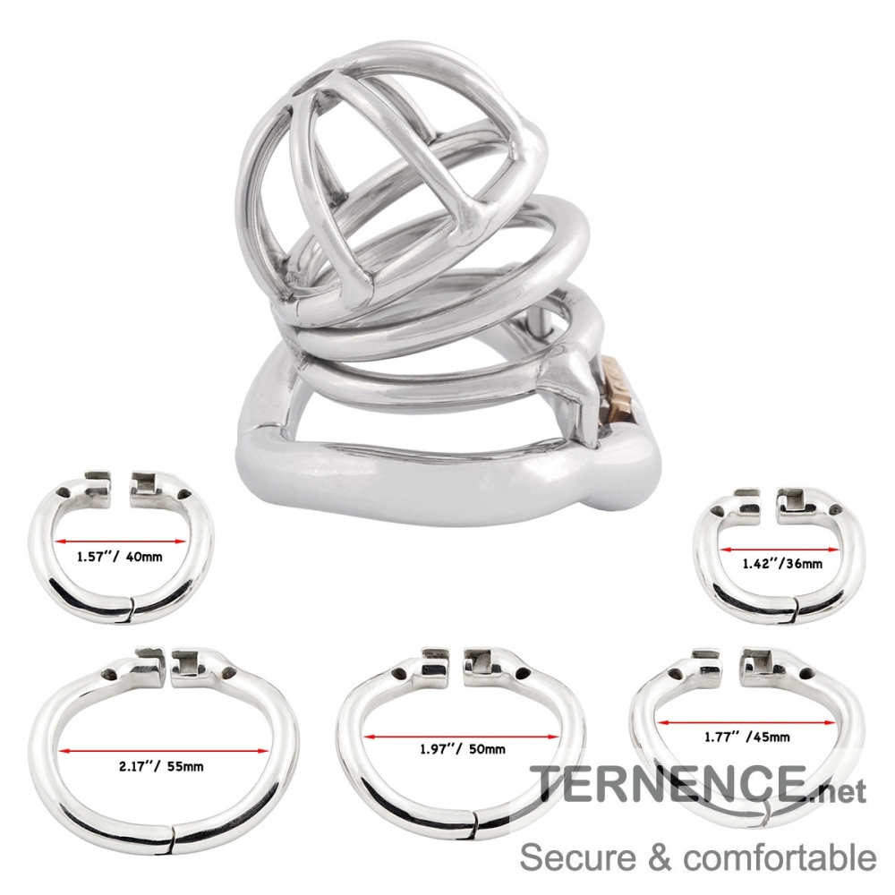 TERNENCE Stainless Steel Chastity Cage Device for Hinged Ring (only cages do not include rings and locks)