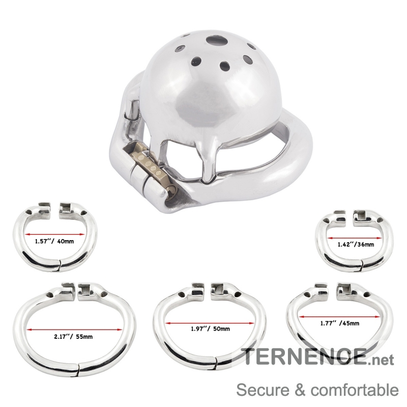 TERNENCE Chastity Cage Device Stainless Steel short Cock Cage for Hinged Ring (only cages do not include rings and locks)