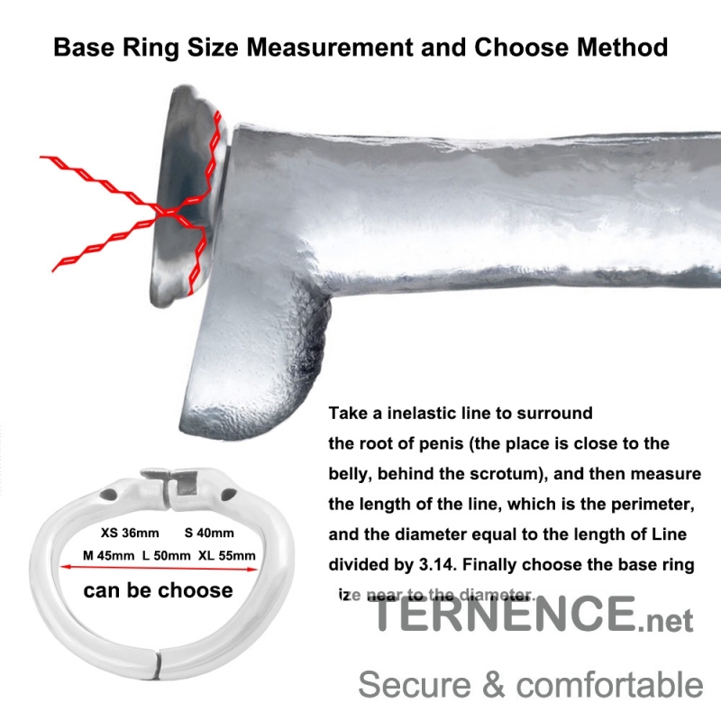 TERNENCE Chastity Locked 304 Stainless Steel Long Section of The cage Men Chastity Lock