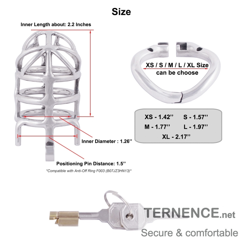 TERNENCE Stealth Convenient Lock Chastity Cage Device Ergonomic Design for Male SM Penis Exercise Sex Toys