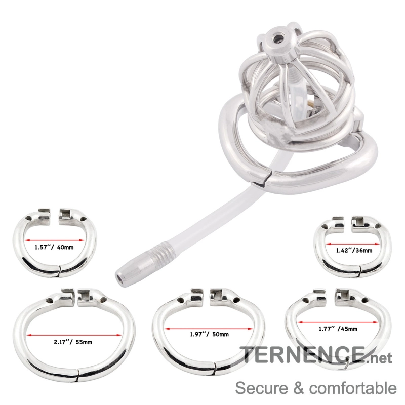 TERNENCE Male Chastity Virginity Lock Ergonomic Design Cock Cage with Catheter