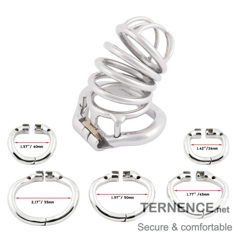 TERNENCE Stainless Chastity Device Male Ergonomic Design Long Cock Cage