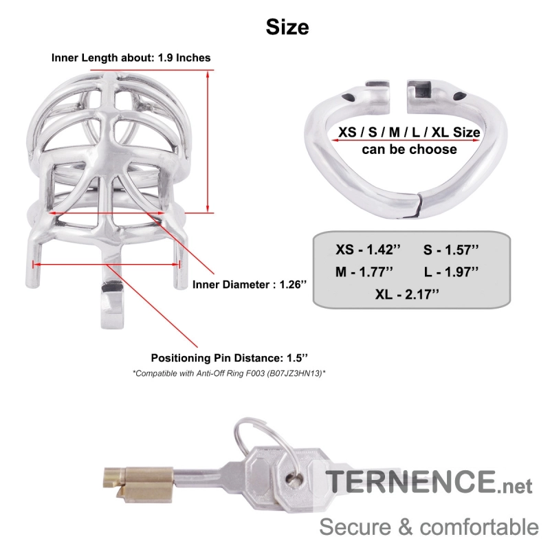 TERNENCE Medical Grade Stainless Steel Chastity Device Ergonomic Design Belt Restraint Men Bondage Fetish