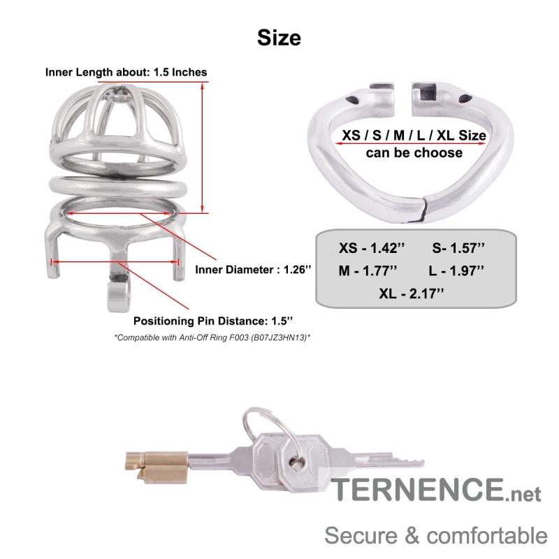 TERNENCE Medical Grade 304 Stainless Steel Ergonomic Design Chastity Device Easy to Wear Male SM Penis Exercise Sex Toys