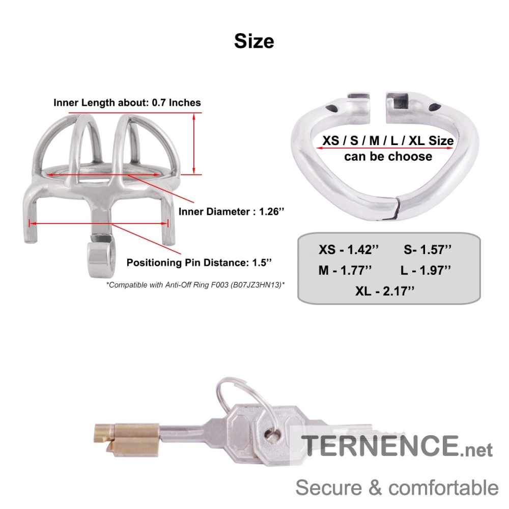 TERNENCE Super Small Stainless Steel Male Chastity Device Ergonomic Design Male Locked Cage Sex Toy