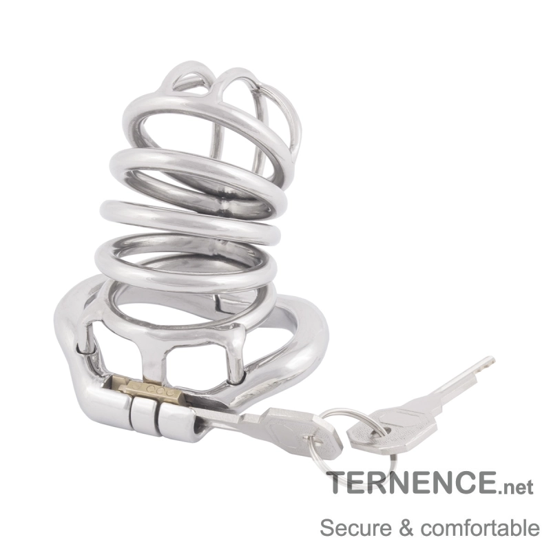 TERNENCE Stainless Chastity Device Male Ergonomic Design Long Cock Cage for Hinged Ring (only cages do not include rings and locks)