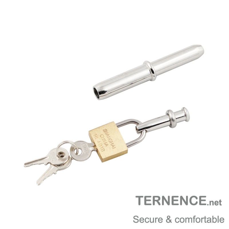 TERNENCE Small Metal Padlock Solid Brass for Male Chastity Device Cock Cage/Built-in Catheter with 3 Key