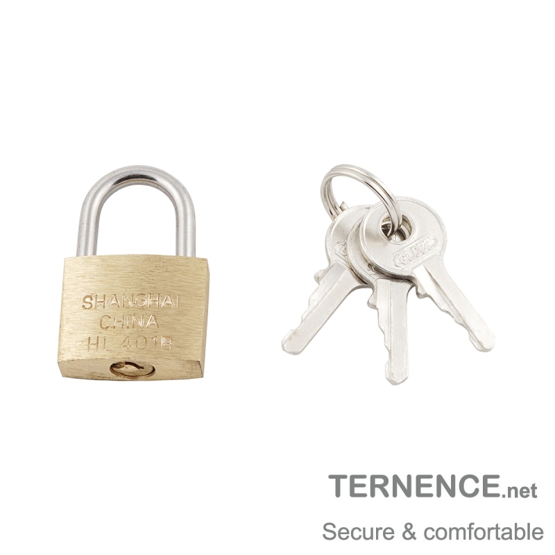 TERNENCE Small Metal Padlock Solid Brass for Male Chastity Device Cock Cage/Built-in Catheter with 3 Key