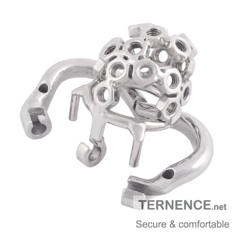 TERNENCE Ergonomic Design Stainless Steel Male Chastity Device Cock Cage for Hinged Ring (only cages do not include rings and locks)