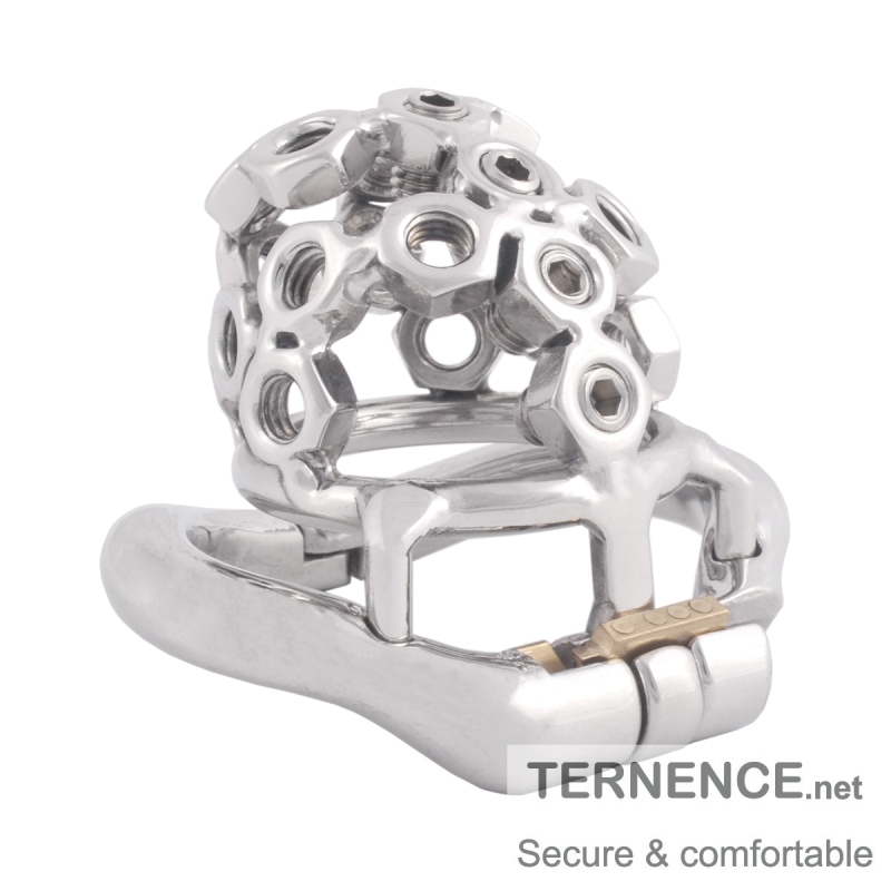 TERNENCE Ergonomic Design Stainless Steel Male Chastity Device Cock Cage for Hinged Ring (only cages do not include rings and locks)