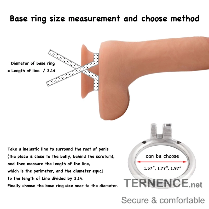 Male's Flat Closed Base Ring for Stainless Steel Chasity Cages Device Virginity Lock