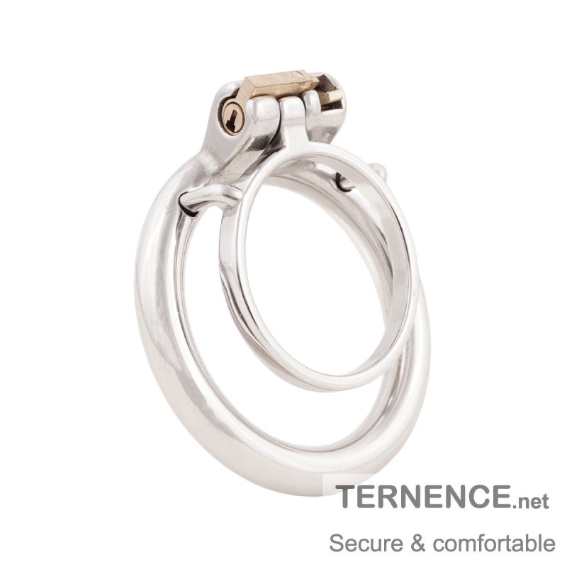Male Chastity Device Stainless Steel Small Penis Ring Easy to Wear Male Virginity Lock