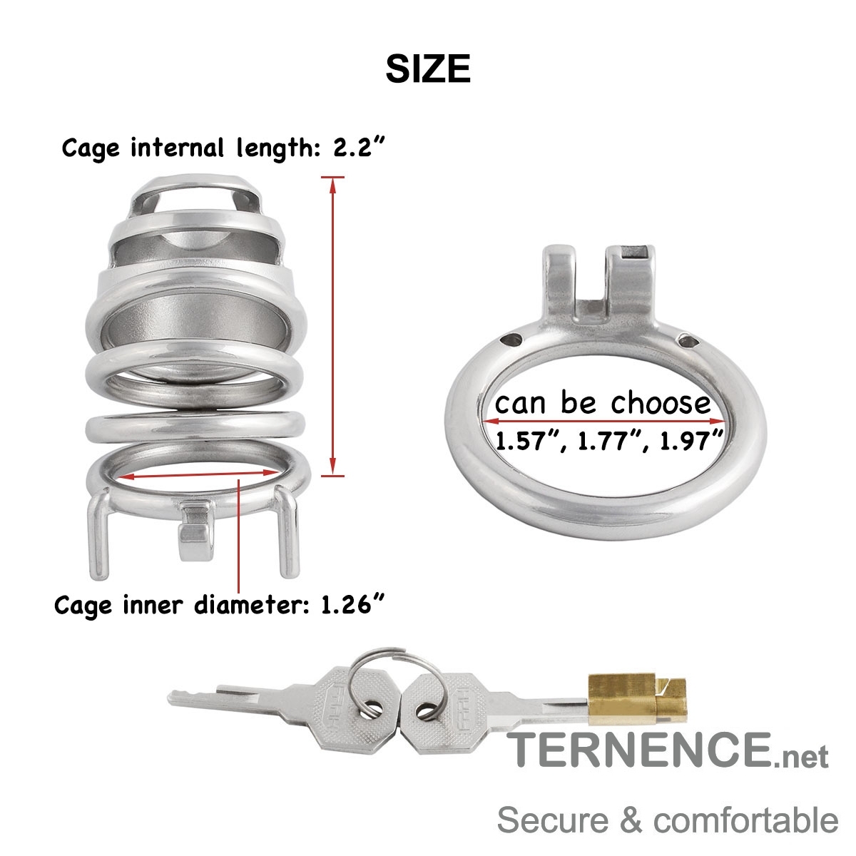 Male's Stainless Steel Chasity Cages Device Trainer Kit for Adult Game Sex Toy