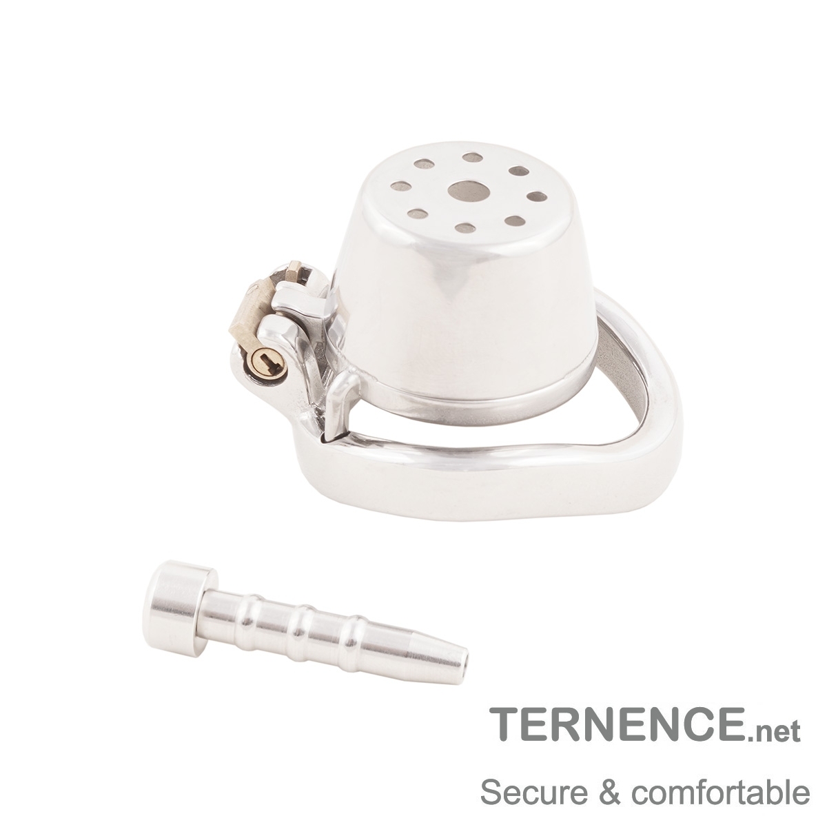 Small Male Chastity Device Stainless Steel Ergonomic Design Cock Cage Sex Toy Ring with Catheter