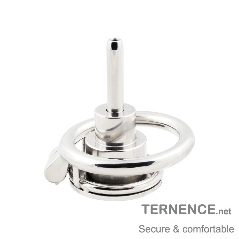 Negative Flat Extreme Men's Chastity cage with Catheter Small Stainless Steel Contrary casity cage for SM Penis Exercise Sex Toys