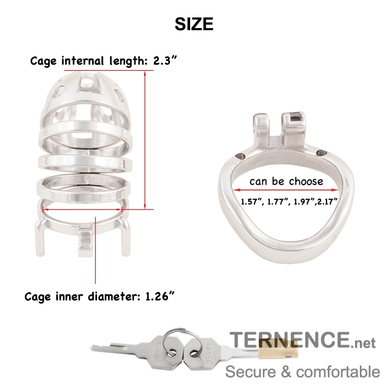 Stainless Steel Long Cock Cage Stealth Lock for SM Penis Exercise Sex Toys