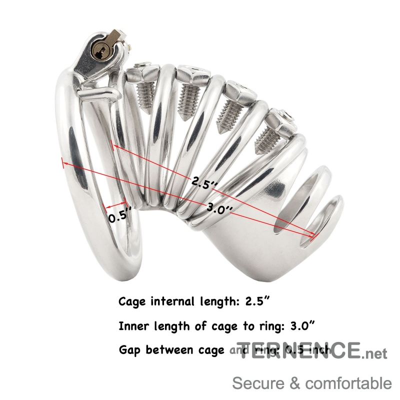 Spiked Chastity Device Long Male Stealth Lock for SM Penis Exercise Sex Toys