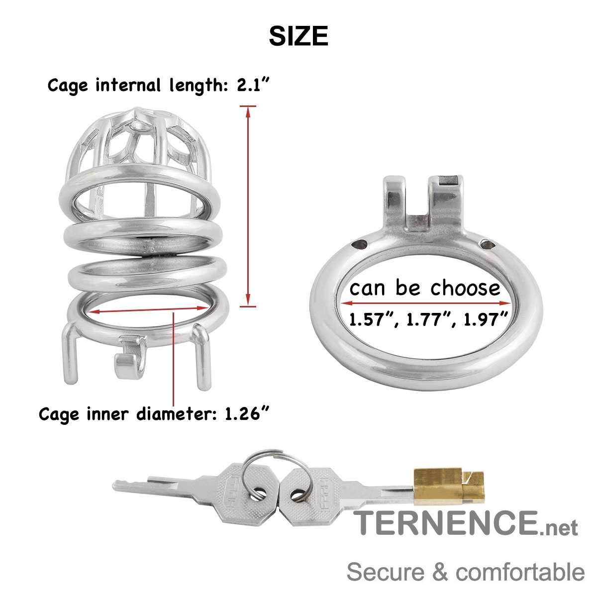 Men's Stainless Steel Male Pennis Lock Cook Penis Ring Cage Male Chastity Device for Men Penis