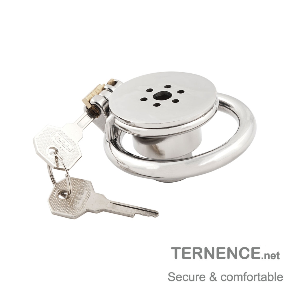 Negative Flat Extreme Men's Chastity cage with Catheter Small Stainless Steel Contrary casity cage for SM Penis Exercise Sex Toys