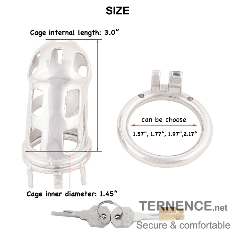 Male Cock Cage Penis Lock Device Long Virginity Lock Stainless Steel Sex Toys