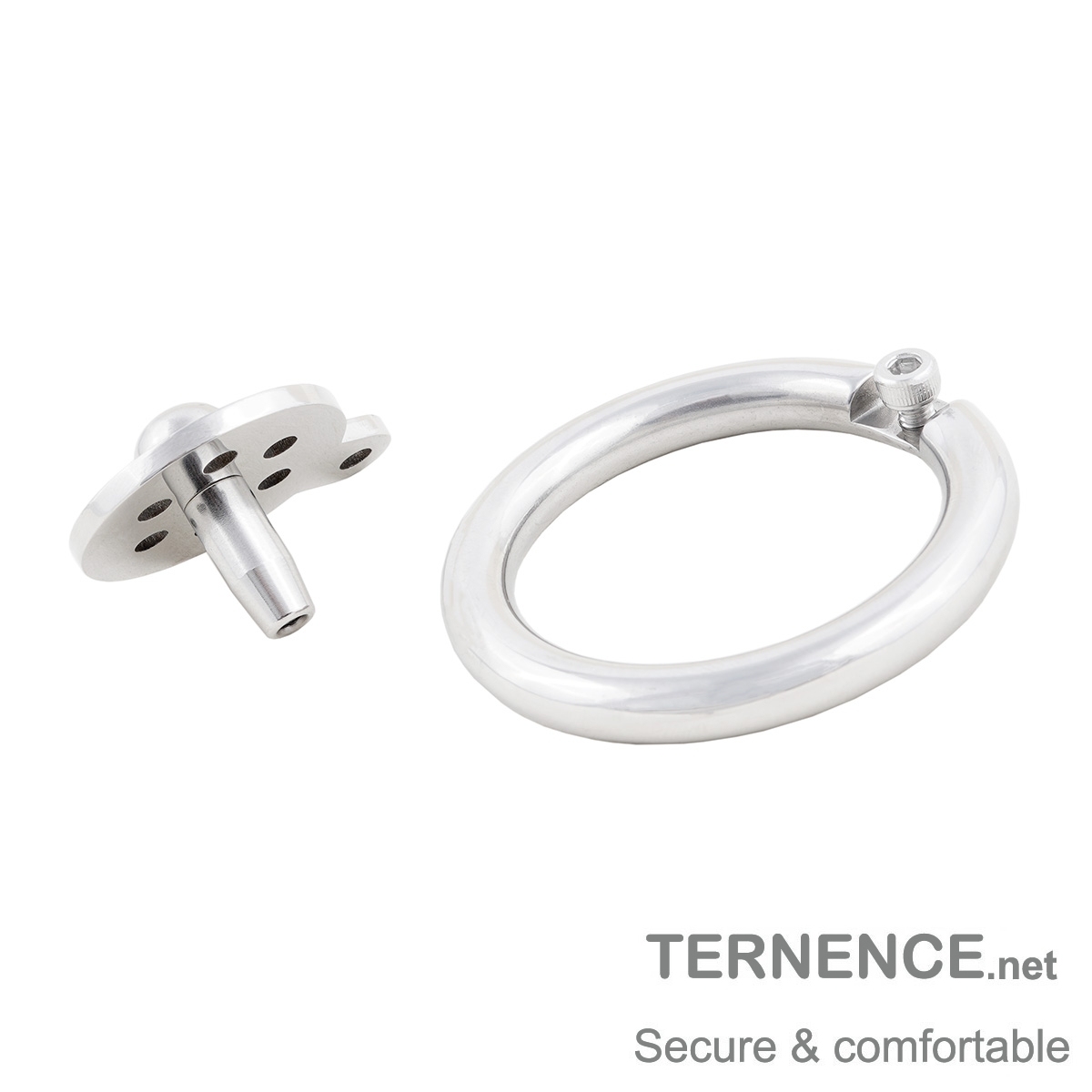 Short Male Cock Cage Stainless Steel Chastity Locked Men's Virginity Lock with Catheter