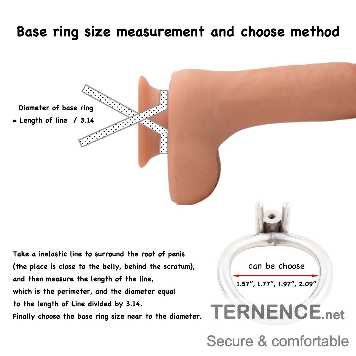 Cock Cage Closed Base Ring Ergonomic Design for Men's Chasity Device Stainless Steel Virginity Lock
