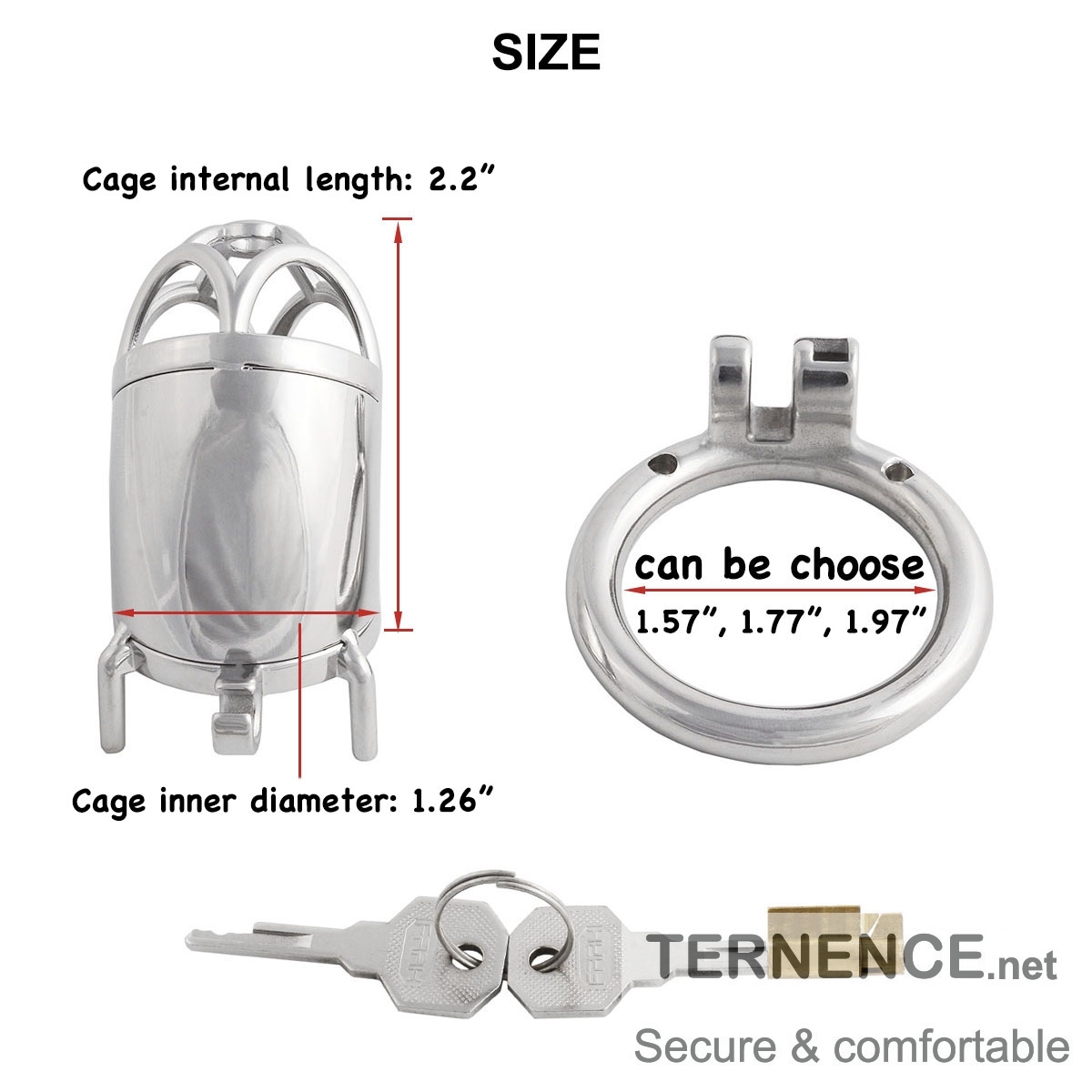Male Chastity Device Cock Cage Stainless Steel Men's Pennis Lock Penis Ring Cage Men's AbstinenCe Virginity Lock