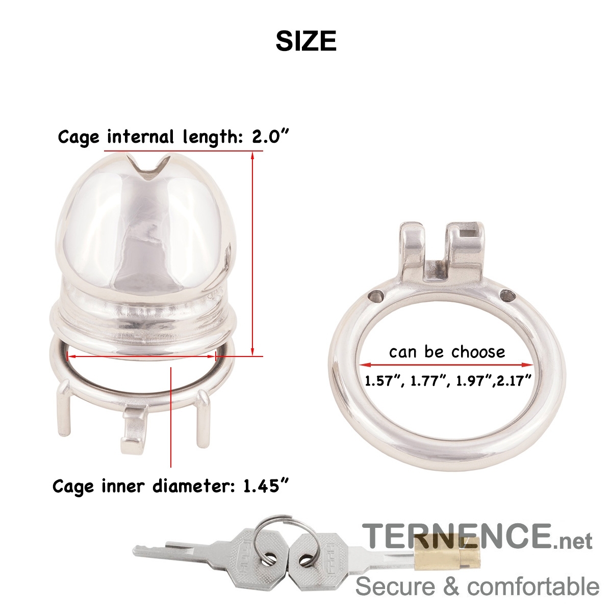 Male Comfortable Cock Cage Stainless Steel Chastity Device for SM Penis Exercise Sex Toys
