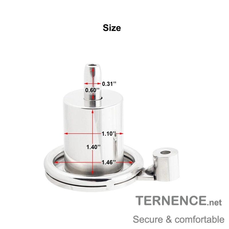 Male Cock Cage Negative Flat Extreme Small Chastity Device with Stainless Steel Catheter