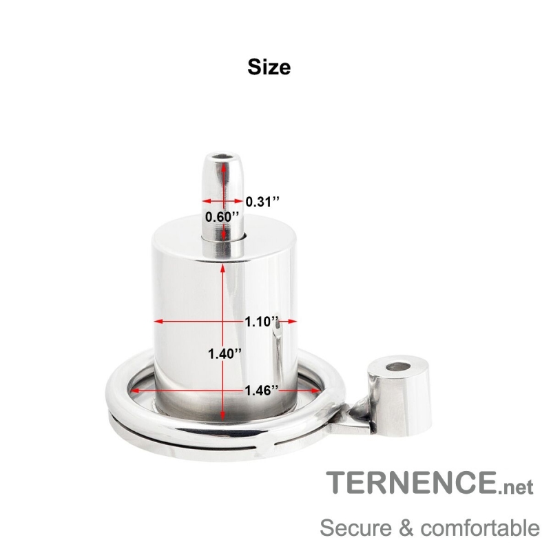 Male Cock Cage Negative Flat Extreme Small Chastity Device with Stainless Steel Catheter