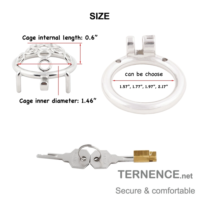 Male Chastity Cage Super Short Stainless Steel Cock Cage Easy to Wear Men's Penis Lock