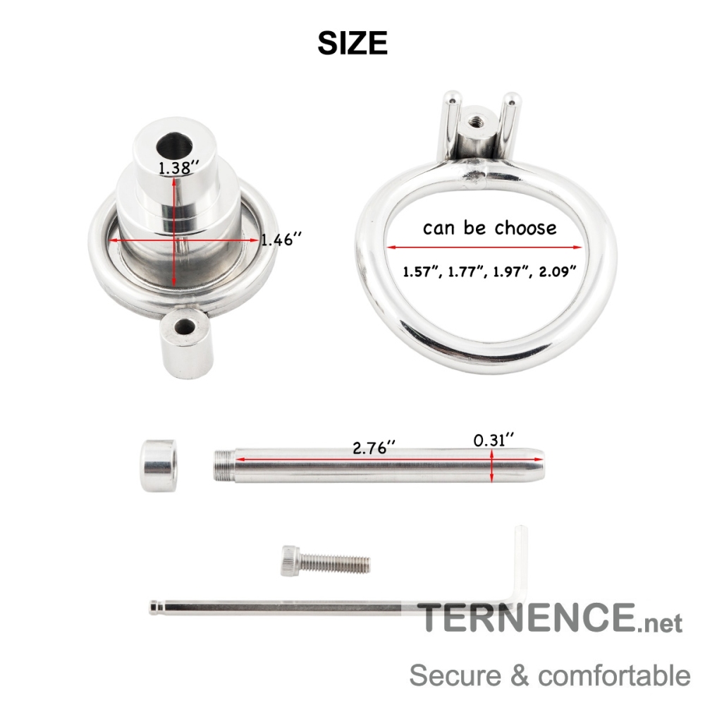 Men's Chastity cage Negative Flat Extreme Small Stainless Steel Contrary casity cage with Stainless Steel Catheter