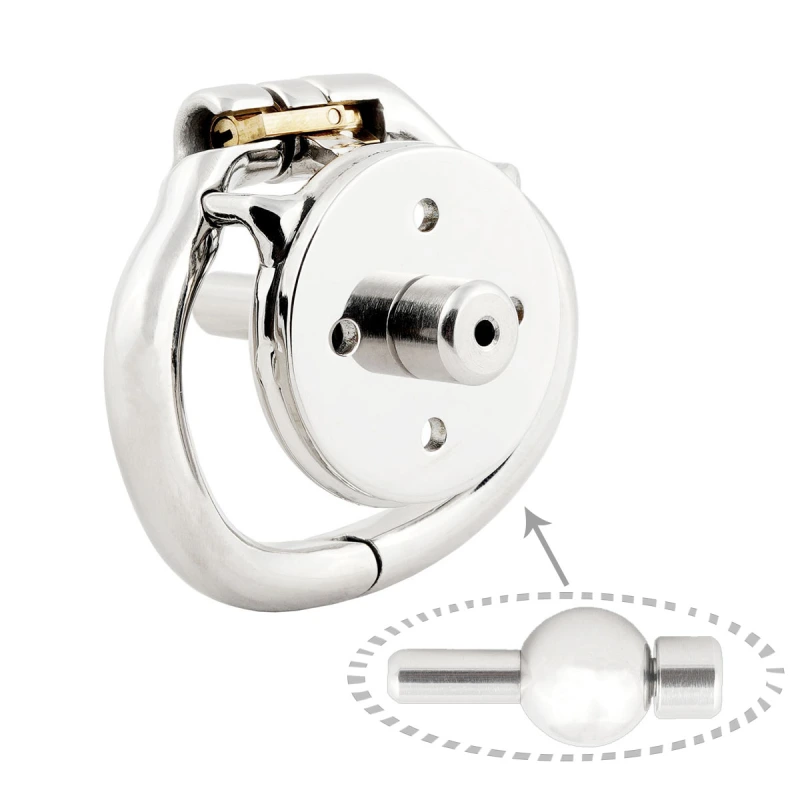 TERNENCE Flat Metal Male Chastity Cock Cage Steel Stainless Virginity Lock Belt with Negative Extreme Catheter Adult Game Sex Toy