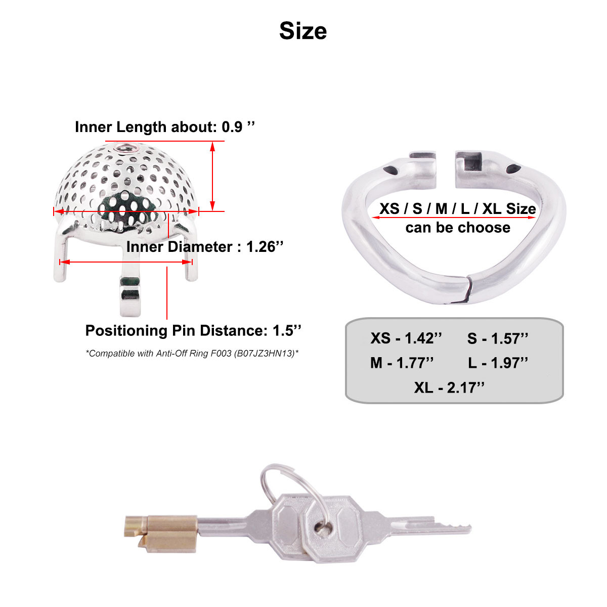 TERNENCE Men's Super Small Chastity Device Belt Steel Stainless Cock Cage Easy to Wear Adult Game Sex Toy
