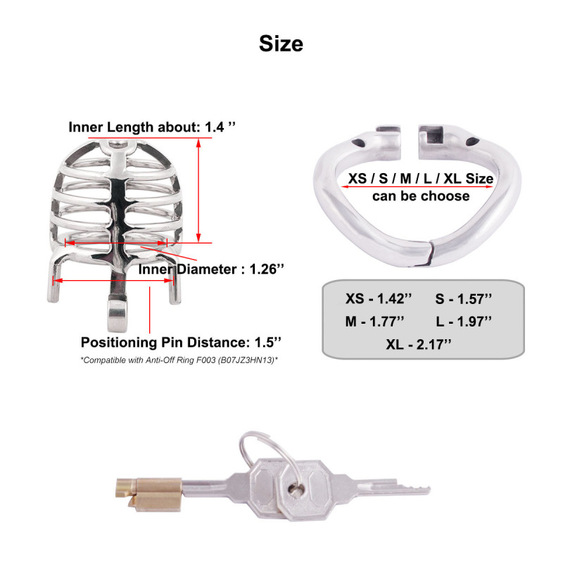 TERNENCE Medium Size Metal Male Chastity Device Ergonomic Design Hinged Ring Cock Cage Penis Lock Adult Game Sex Toys