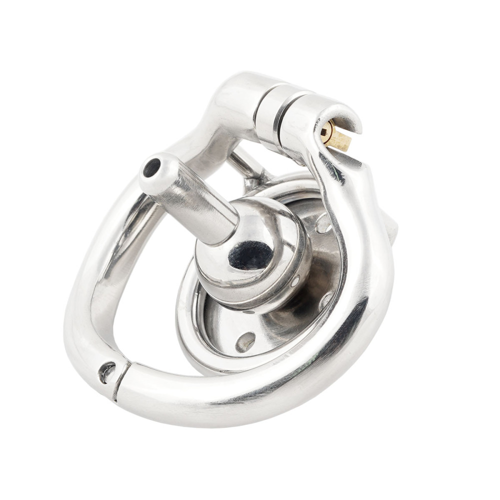 TERNENCE Flat Metal Male Chastity Cock Cage Steel Stainless Virginity Lock Belt with Negative Extreme Catheter Adult Game Sex Toy